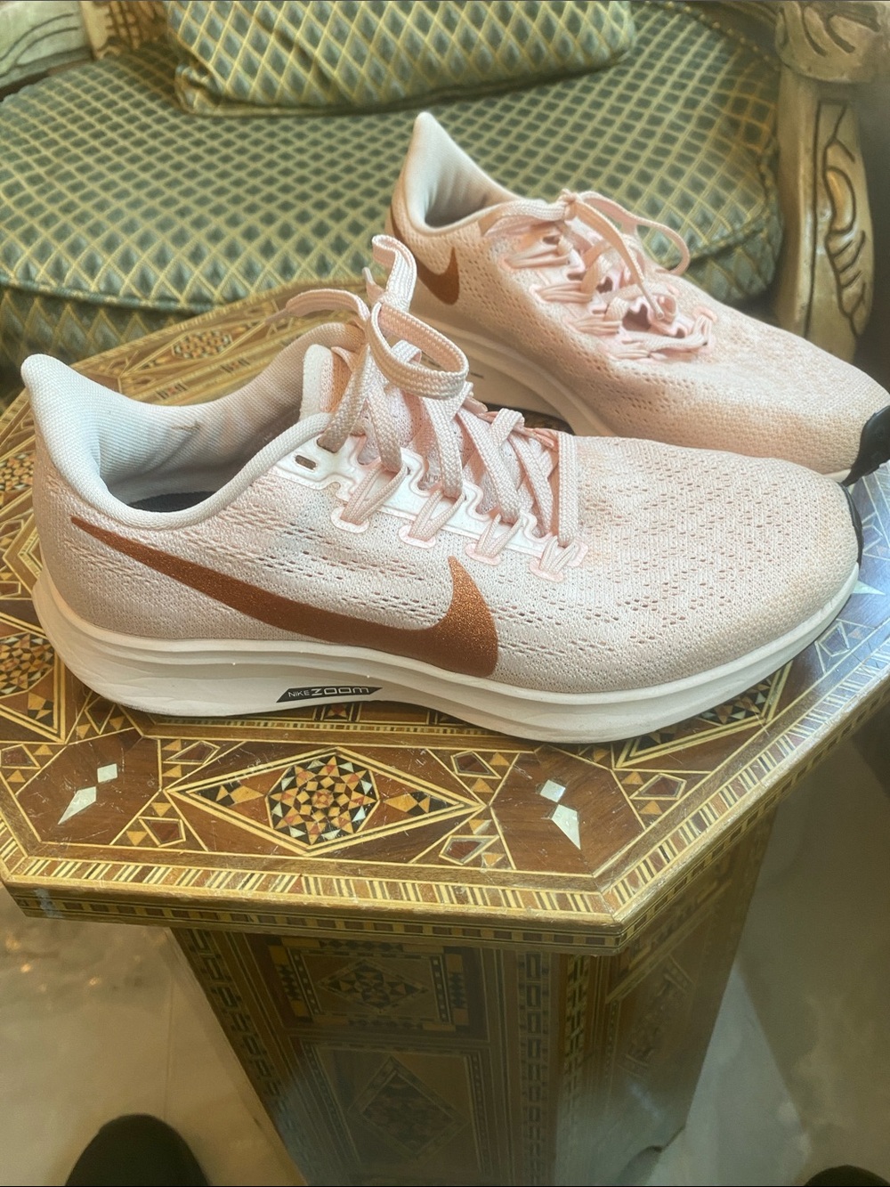 Nike Women’s Pink Running Shoes with Copper Swoosh